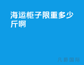 海运柜子限重多少斤啊