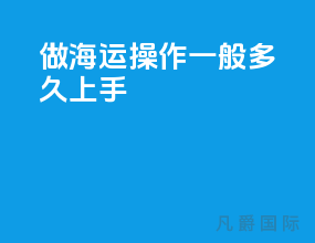 做海运操作一般多久上手
