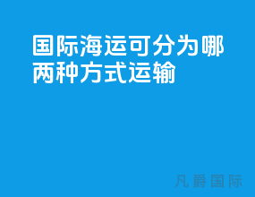 国际海运可分为哪两种方式运输