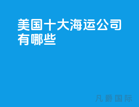美国十大海运公司有哪些