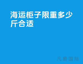 海运柜子限重多少斤合适