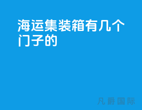 海运集装箱有几个门子的