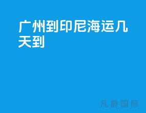 广州到印尼海运几天到