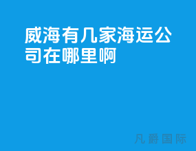 威海有几家海运公司在哪里啊