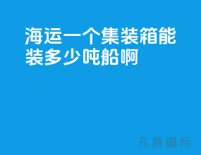 海运一个集装箱能装多少吨船啊