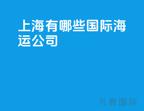 上海有哪些国际海运公司