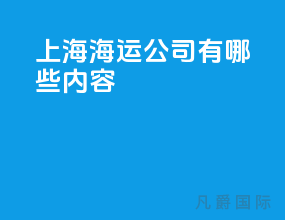 上海海运公司有哪些内容