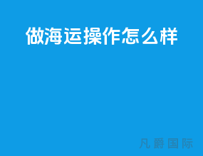 做海运操作怎么样