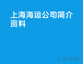 上海海运公司简介资料