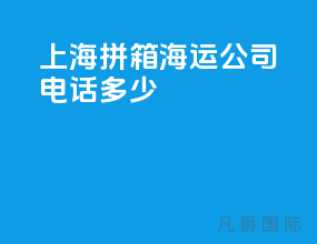 上海拼箱海运公司电话多少