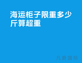 海运柜子限重多少斤算超重