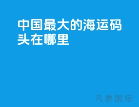 中国最大的海运码头在哪里