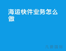 海运快件业务怎么做