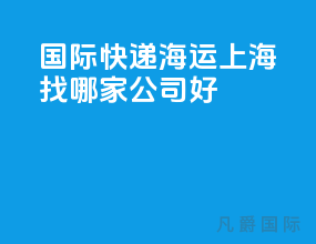 国际快递海运上海找哪家公司好