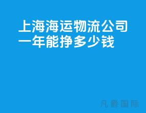 上海海运物流公司一年能挣多少钱