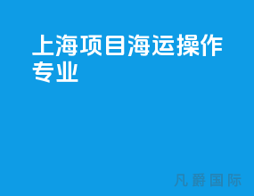 上海项目海运操作专业