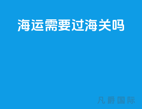 海运需要过海关吗