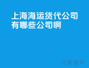 上海海运货代公司有哪些公司啊