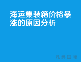 海运集装箱价格暴涨的原因分析