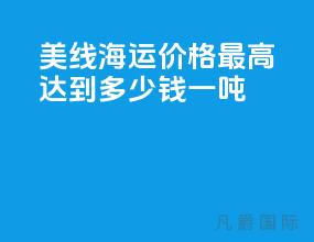 美线海运价格最高达到多少钱一吨
