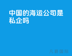 中国的海运公司是私企吗