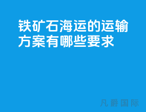 铁矿石海运的运输方案有哪些要求