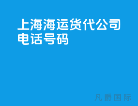 上海海运货代公司电话号码