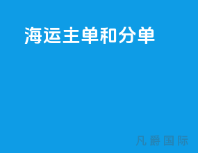海运主单和分单
