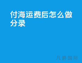 付海运费后怎么做分录