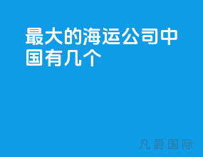 最大的海运公司中国有几个