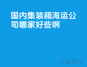 国内集装箱海运公司哪家好些啊