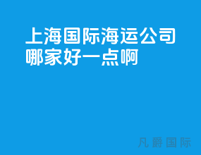 上海国际海运公司哪家好一点啊