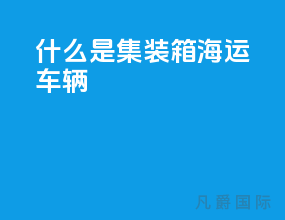 什么是集装箱海运车辆