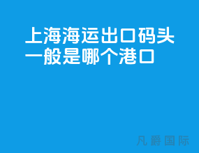 上海海运出口码头一般是哪个港口