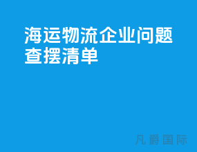 海运物流企业问题查摆清单