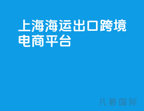 上海海运出口跨境电商平台