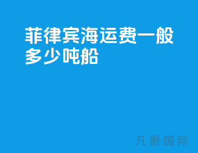 菲律宾海运费一般多少吨船