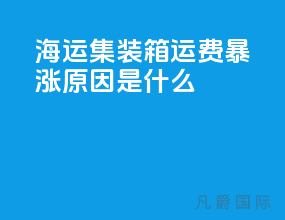 海运集装箱运费暴涨原因是什么