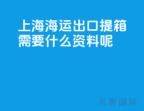 上海海运出口提箱需要什么资料呢