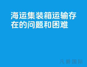 海运集装箱运输存在的问题和困难