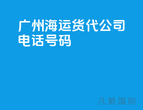 广州海运货代公司电话号码