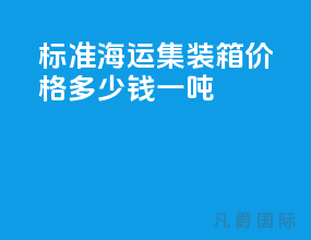 标准海运集装箱价格多少钱一吨