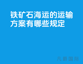 铁矿石海运的运输方案有哪些规定