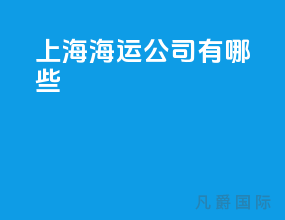 上海海运公司有哪些