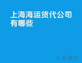 上海海运货代公司有哪些
