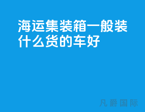 海运集装箱一般装什么货的车好