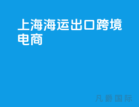 上海海运出口跨境电商
