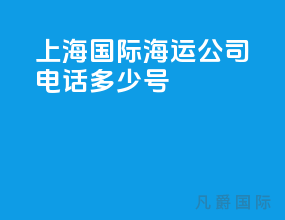上海国际海运公司电话多少号