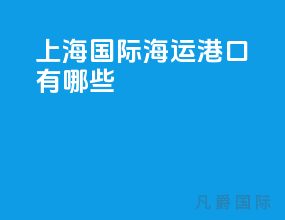 上海国际海运港口有哪些