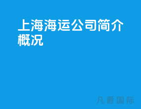 上海海运公司简介概况
